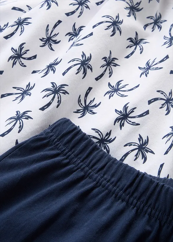 Kort pyjamas av 100% bomull 2-delt sett, bonprix