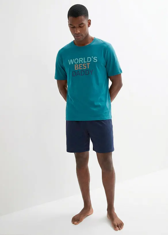 Kort pyjamas av 100% bomull 2-delt sett, bonprix