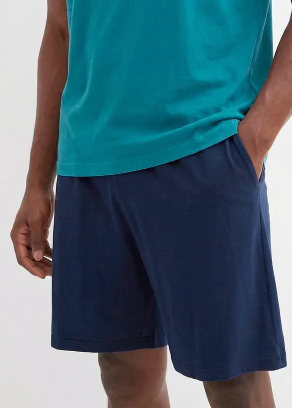 Kort pyjamas av 100% bomull 2-delt sett, bonprix