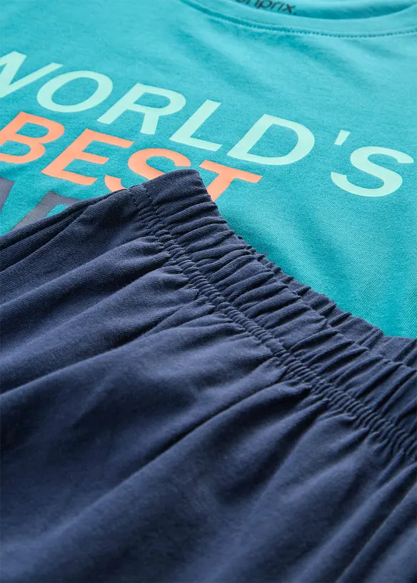 Kort pyjamas av 100% bomull 2-delt sett, bonprix