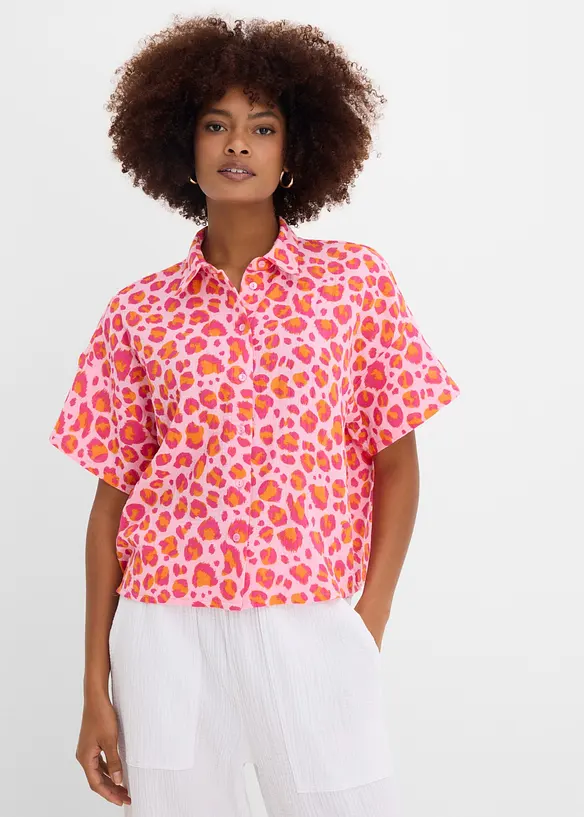Bluse av luftig musselin, bonprix