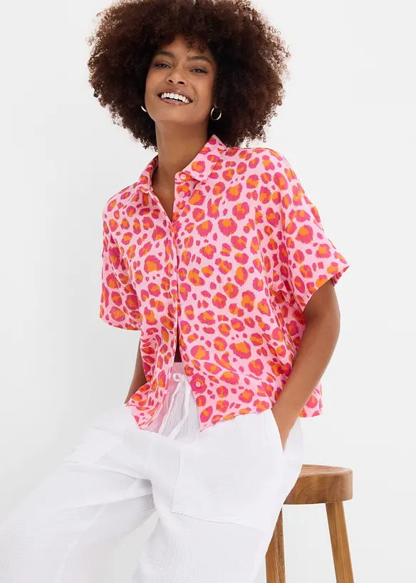 Bluse av luftig musselin, bonprix