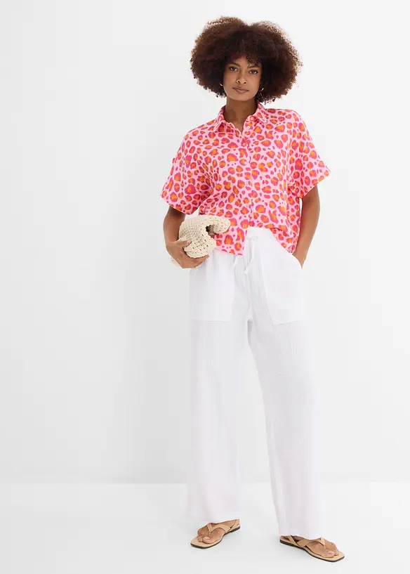 Bluse av luftig musselin, bonprix