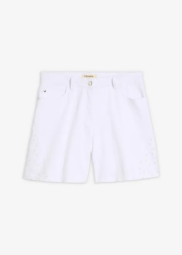 Shorts med hullbroderier, bonprix
