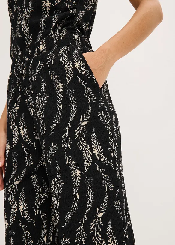 Jerseytopp og bukse i strukturert krepp (2-delt sett), bonprix