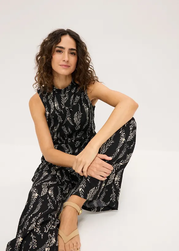 Jerseytopp og bukse i strukturert krepp (2-delt sett), bonprix