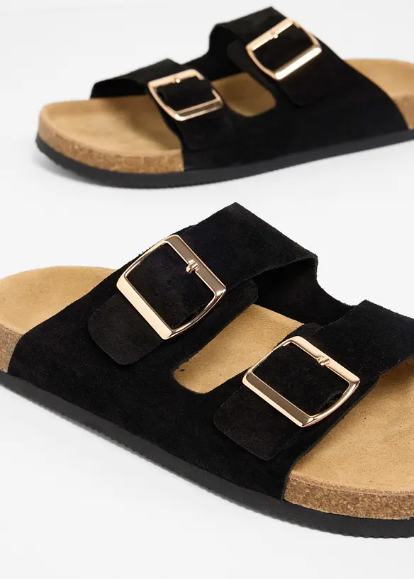Slip-in sandaler i semsket skinn, bonprix