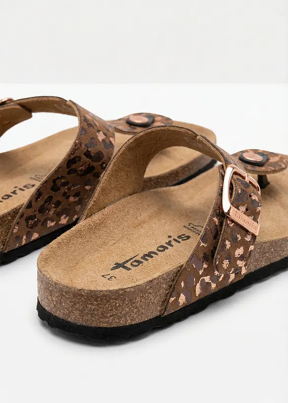 T&aring;sandaler fra Tamaris i animal look, Tamaris