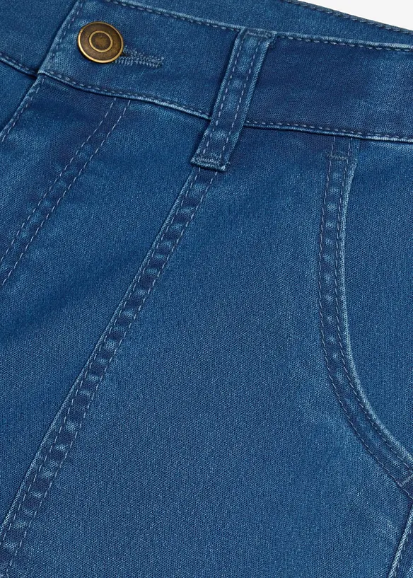 Jeans-bermuda med regulerbar inning, Loose Fit, bonprix