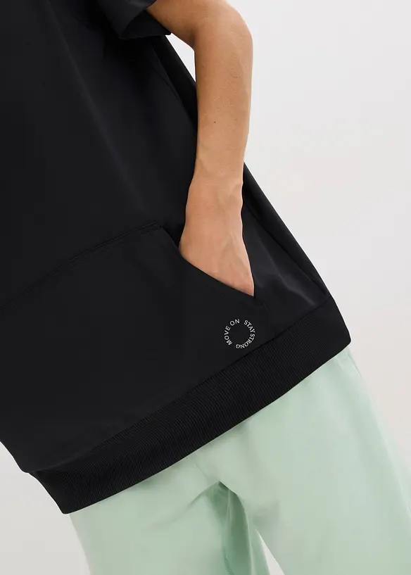 Oversized treningstopp med hette, hurtigt&oslash;rkende, bonprix