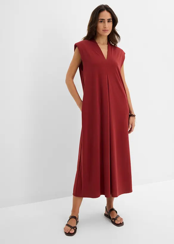 Jerseykjole i viskosemiks med skulderputer, bonprix