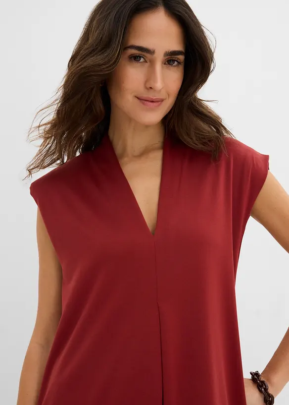 Jerseykjole i viskosemiks med skulderputer, bonprix