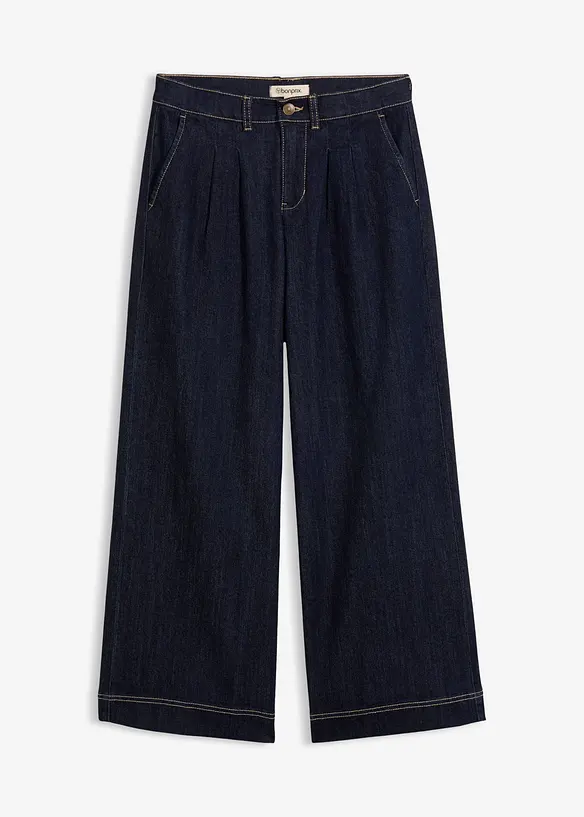Wide Leg-jeans High Waist, komfortlinning, bonprix