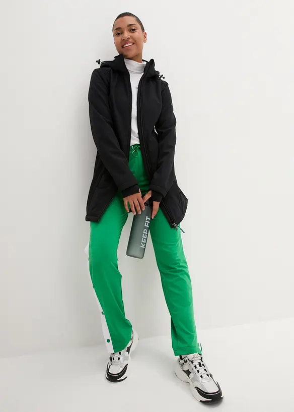 Vannavvisende skalljakke i lang modell, myk fleece, bonprix