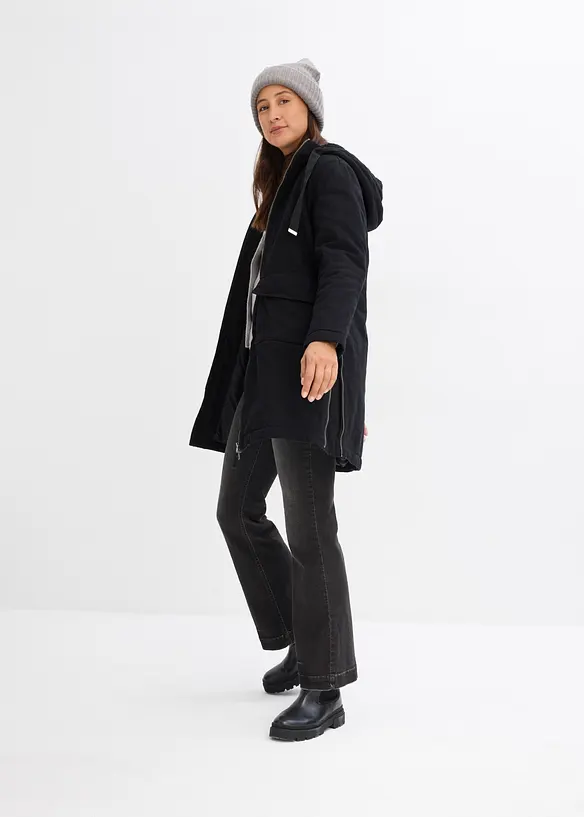 Vid vinterparkas med hette og teddyf&ocirc;r, bonprix