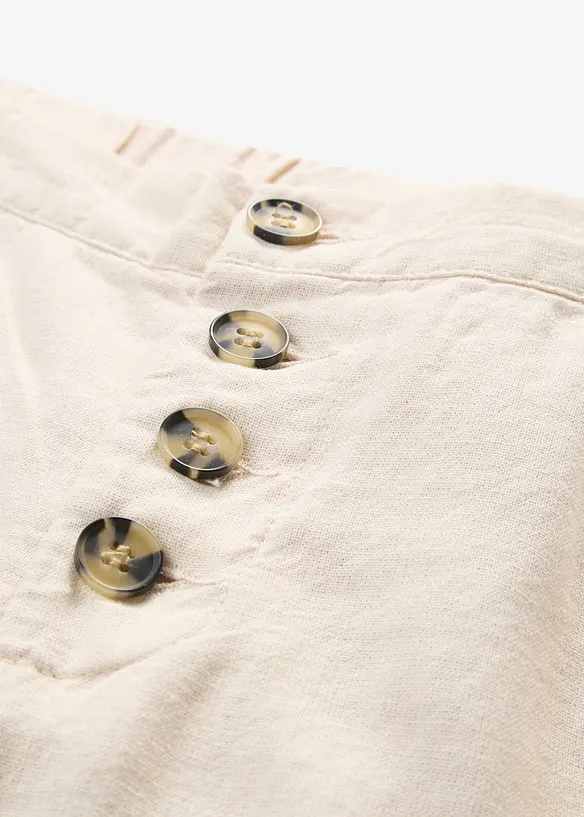 Bukse med lin og vide ben, bonprix