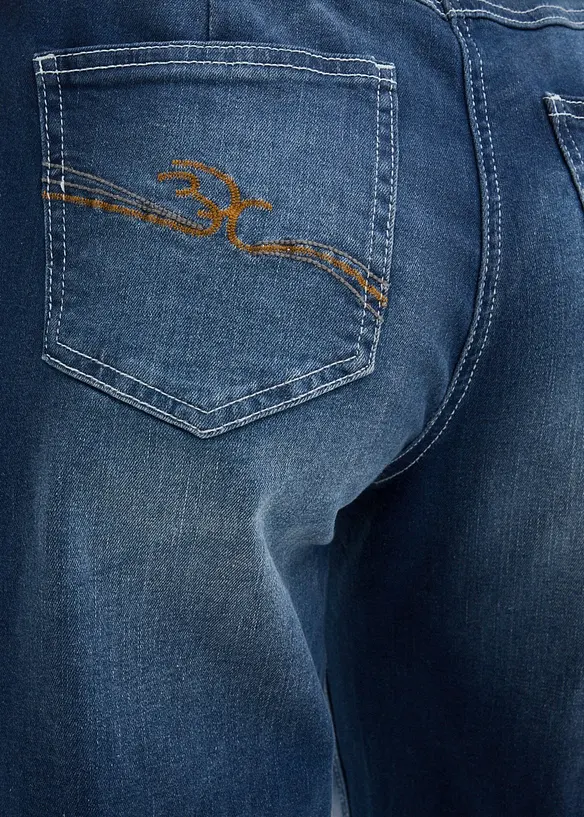 Wide Leg-jeans Mid Waist, komfortlinning, bonprix