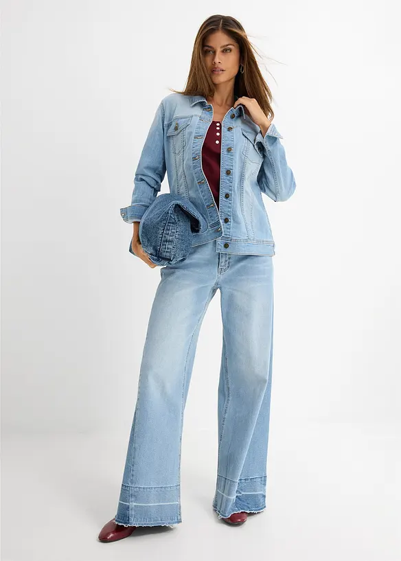Stretch-jeansjakke, basic, bonprix