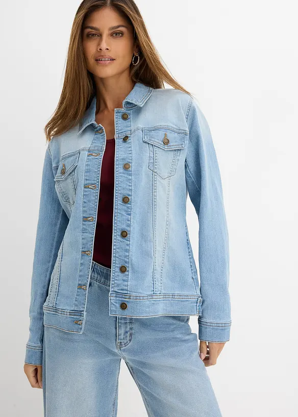 Stretch-jeansjakke, basic, bonprix