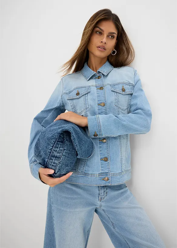 Stretch-jeansjakke, basic, bonprix