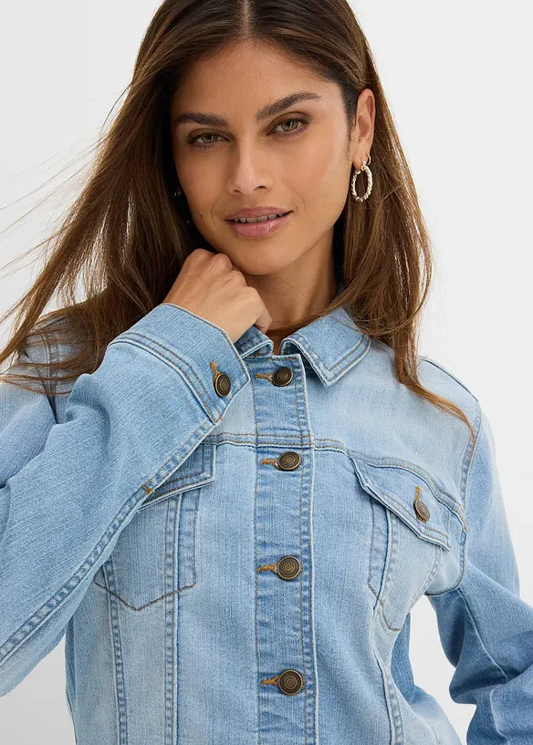Stretch-jeansjakke, basic, bonprix