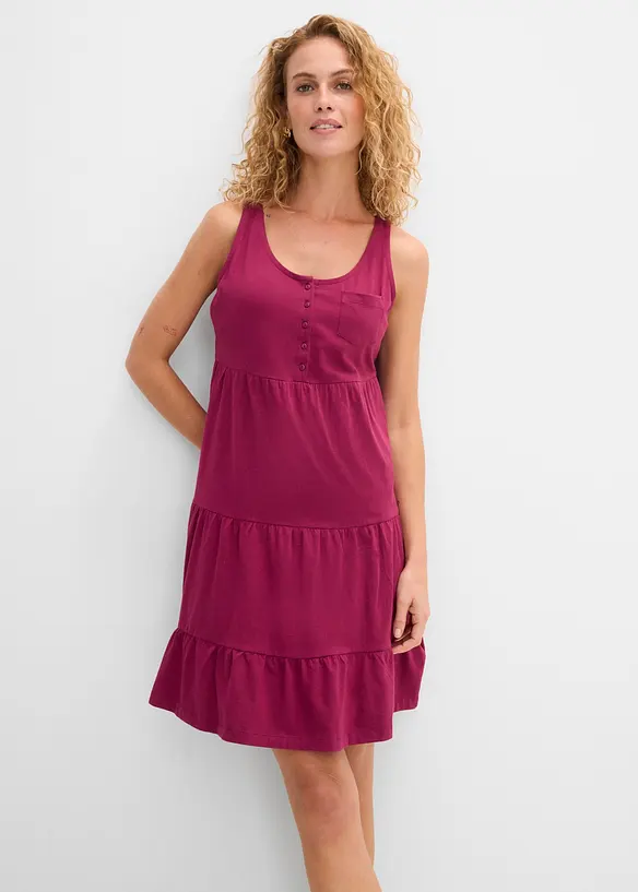 Kort sommerkjole i bomullstrikot, bonprix