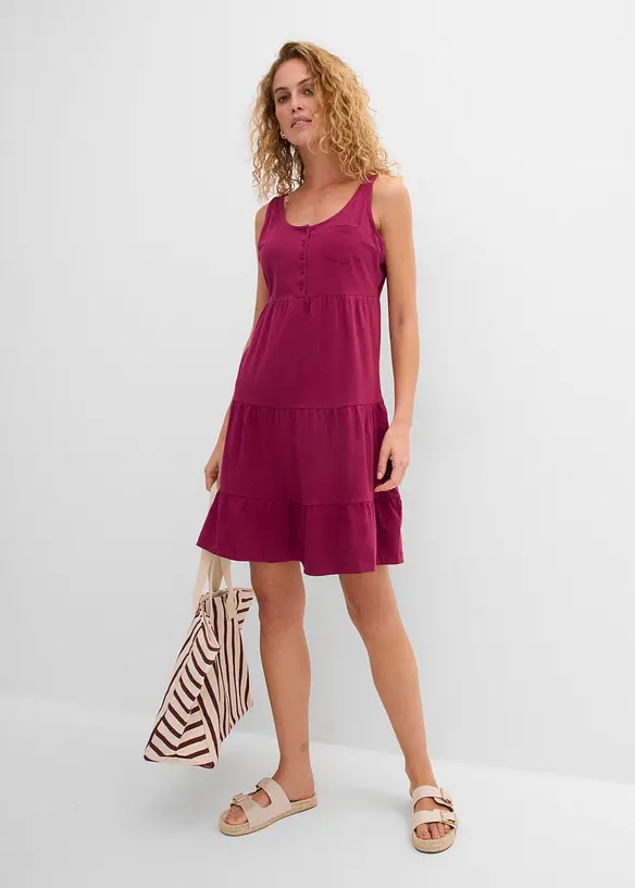 Kort sommerkjole i bomullstrikot, bonprix