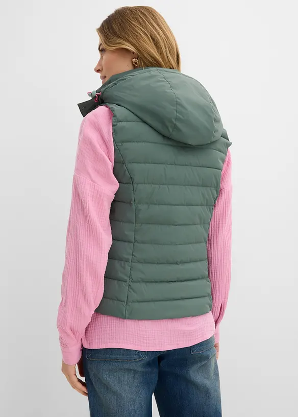 Vattert vest med hette, bonprix