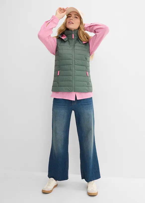Vattert vest med hette, bonprix