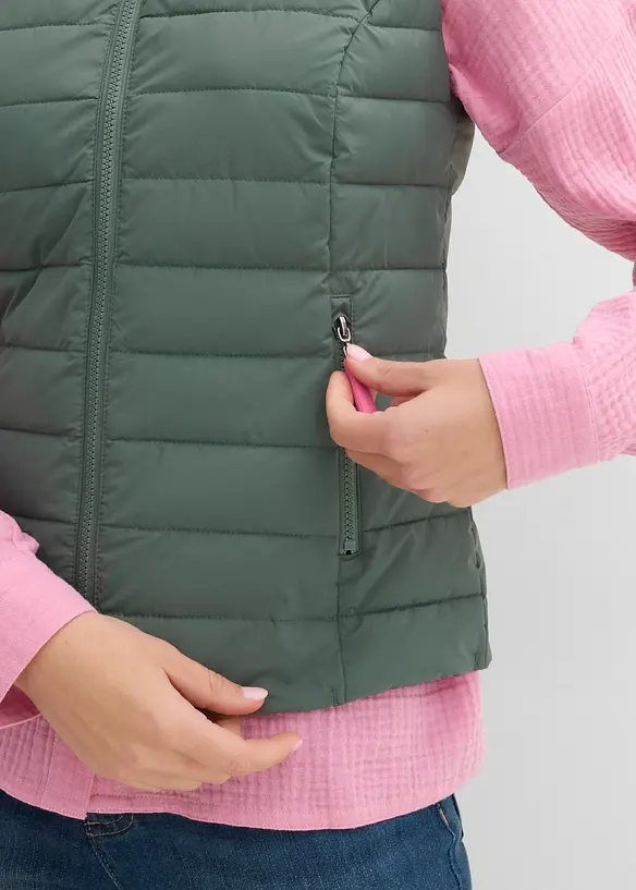 Vattert vest med hette, bonprix