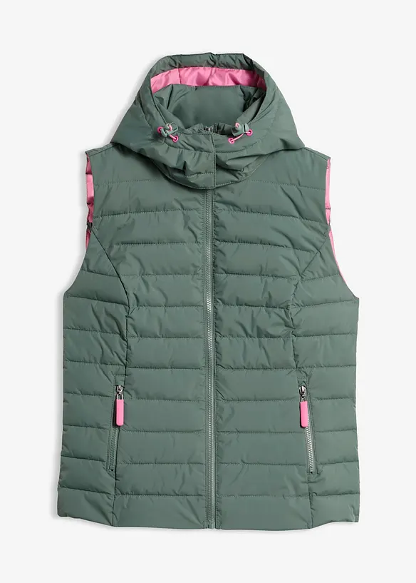 Vattert vest med hette, bonprix