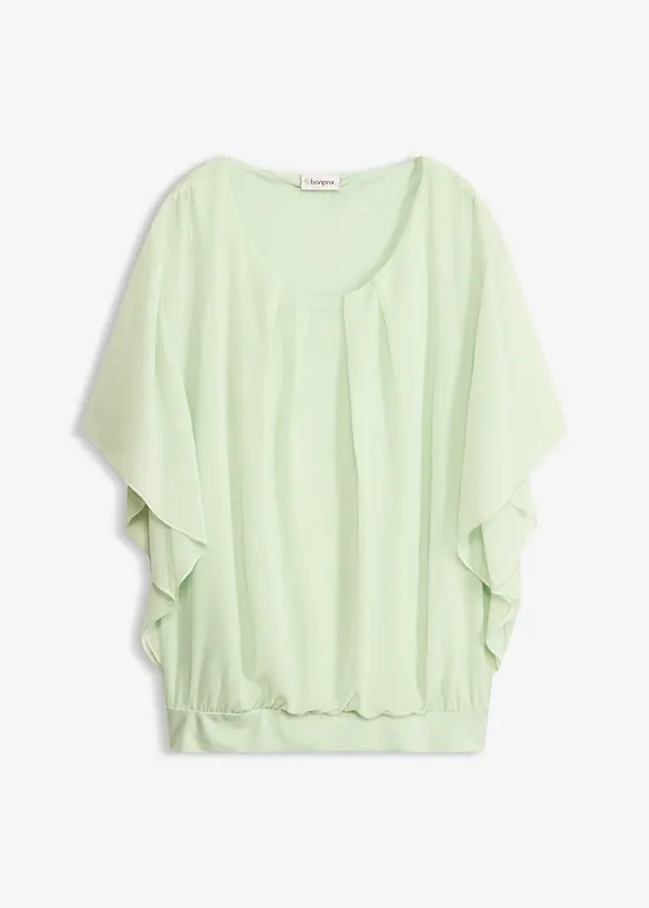 Chiffonbluse med f&ocirc;r, bonprix
