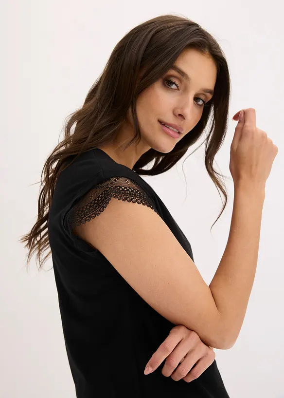 Boxy topp i bomull, bonprix