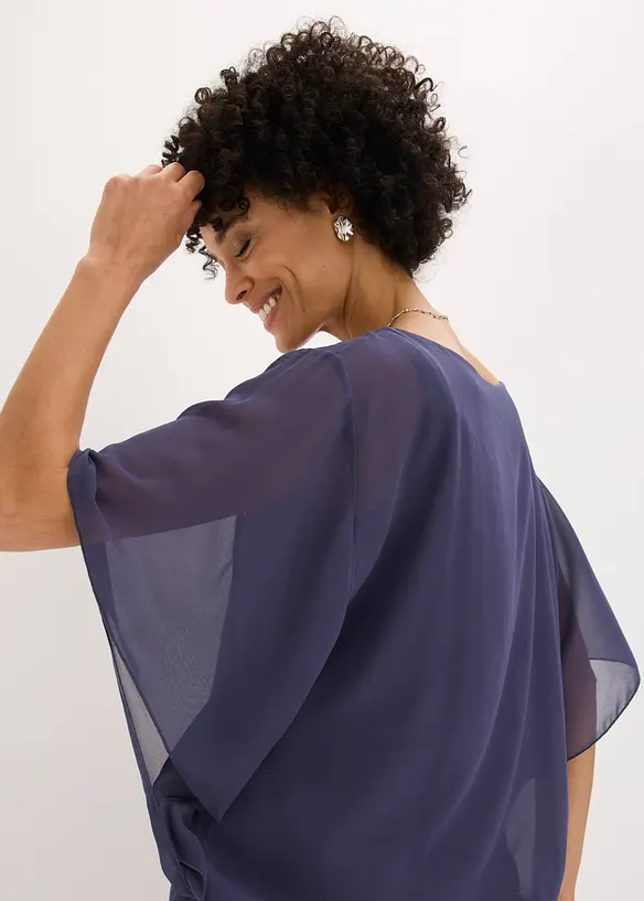 Chiffonbluse med f&ocirc;r, bonprix