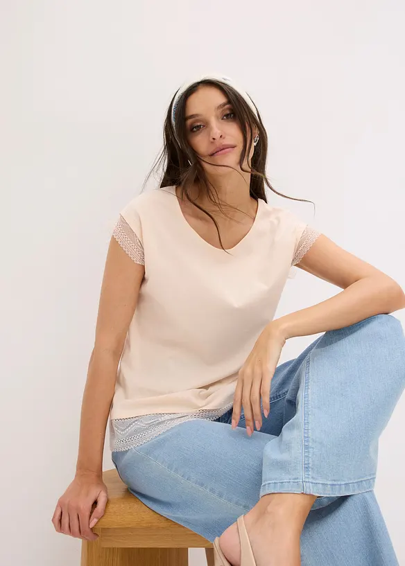 Boxy topp i bomull, bonprix