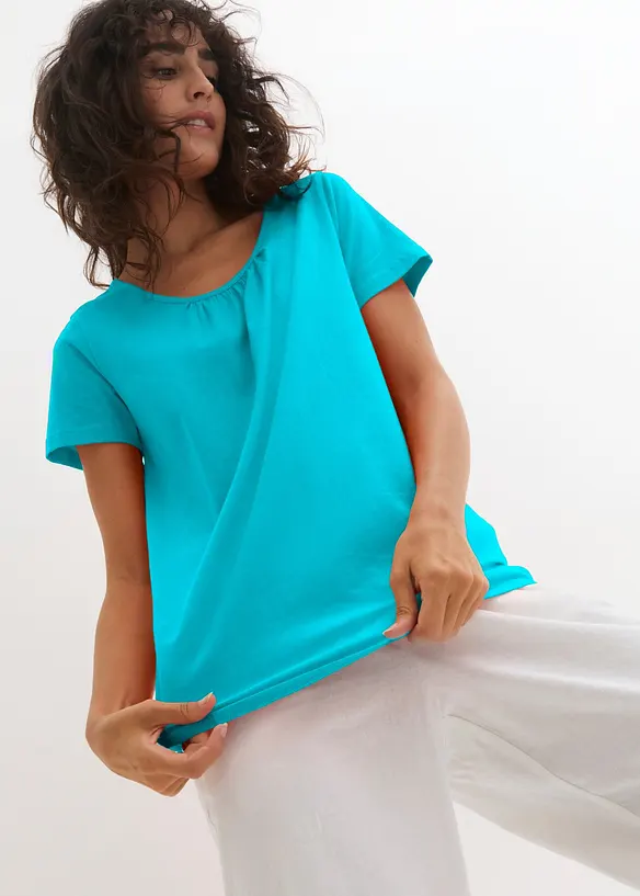 Topp i 100% bomull, kortermet, bonprix