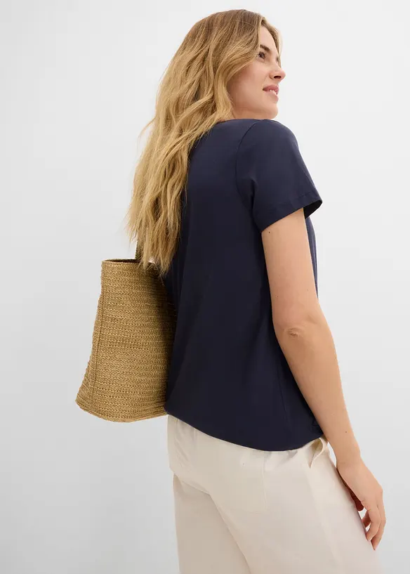 Topp i 100% bomull, kortermet, bonprix