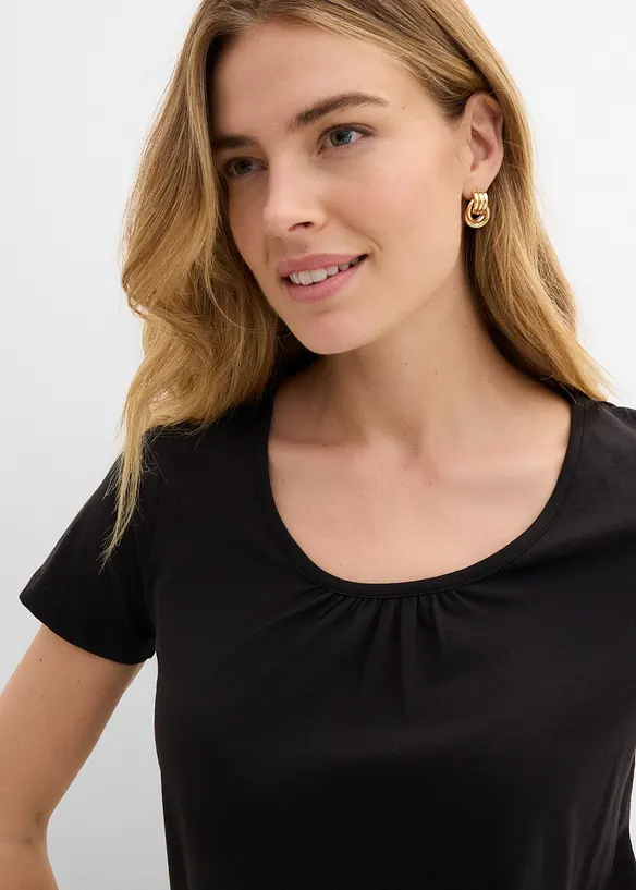 Topp i 100% bomull, kortermet, bonprix