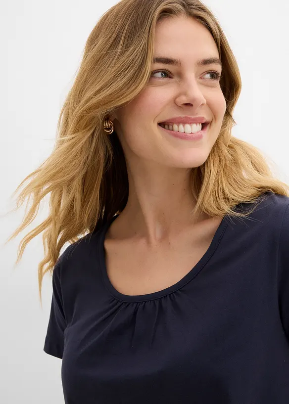 Topp i 100% bomull, kortermet, bonprix