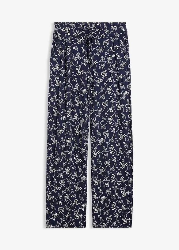 Bukse med vide ben i viskosemiks, bonprix