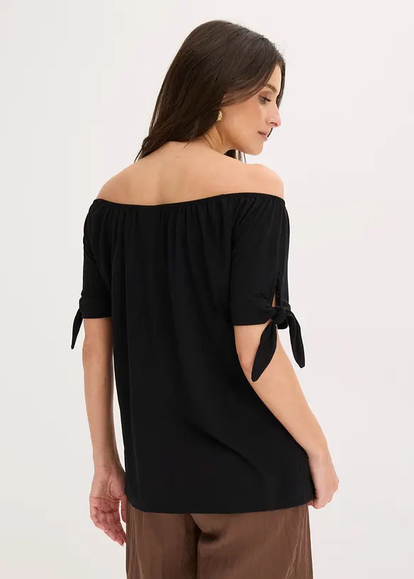 Off shoulder-topp med knyting, bonprix
