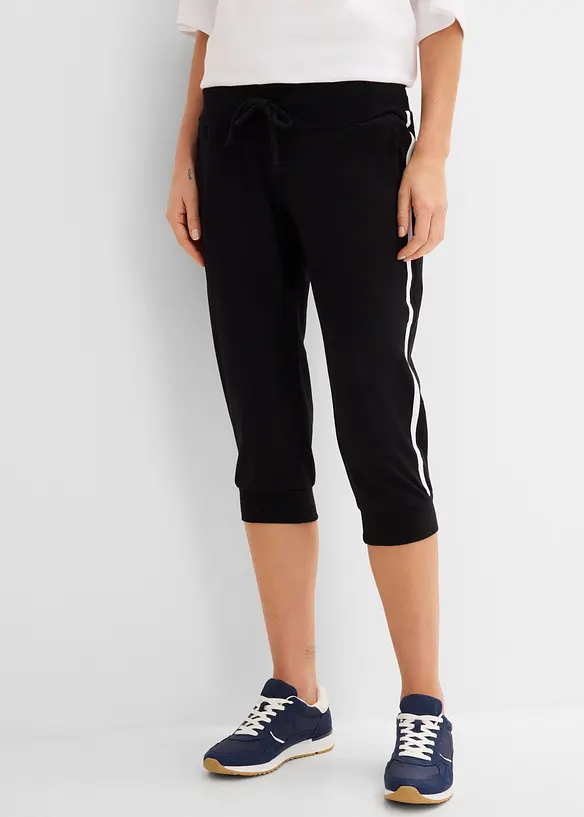 Joggebukse i bomull (2-pack), caprilengde, bonprix