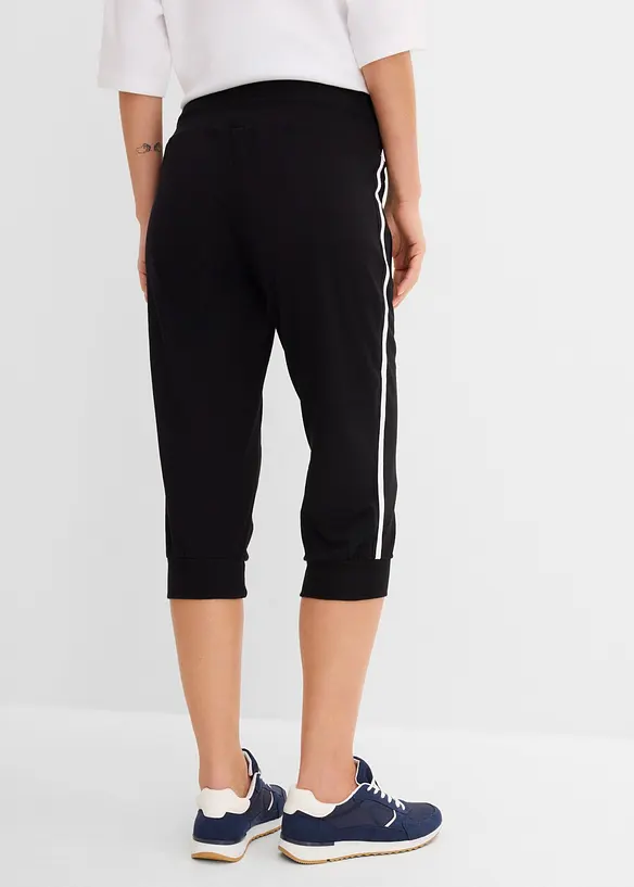Joggebukse i bomull (2-pack), caprilengde, bonprix
