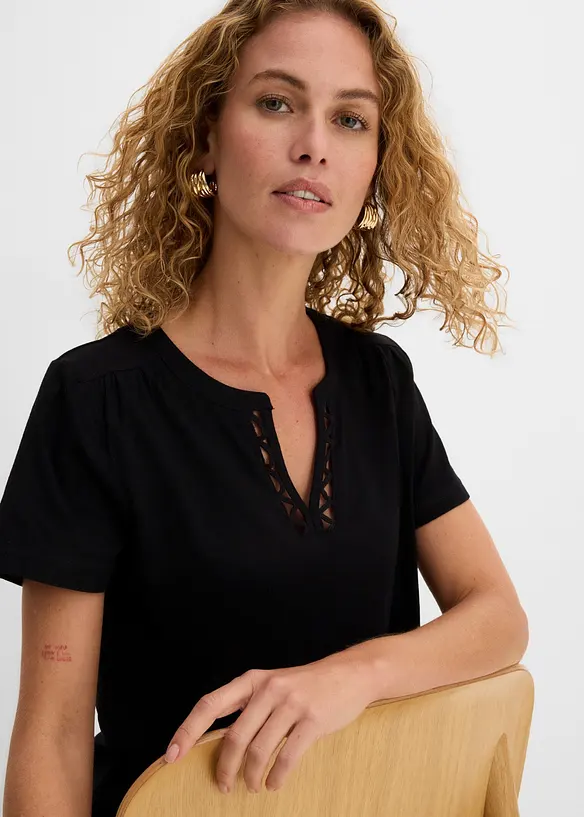 Topp med dekorativ utringning, bonprix