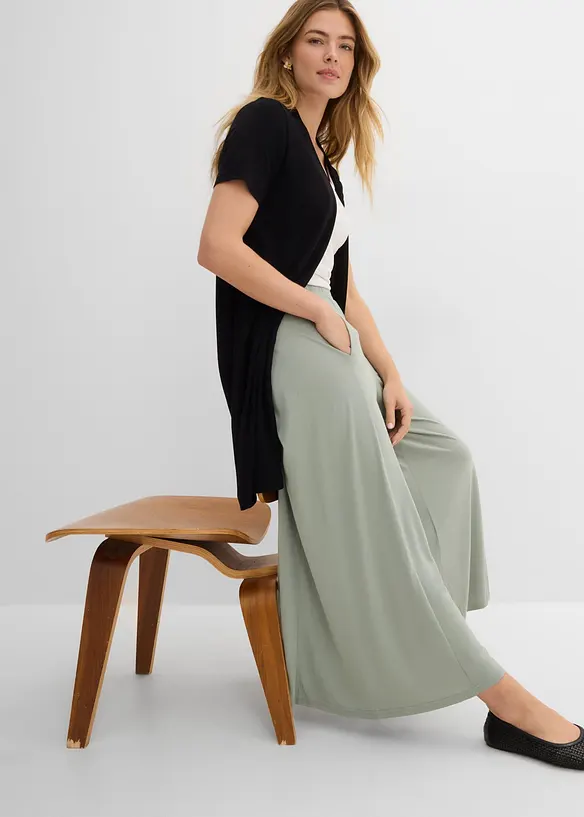 Culottes i jersey med vide ben, bonprix