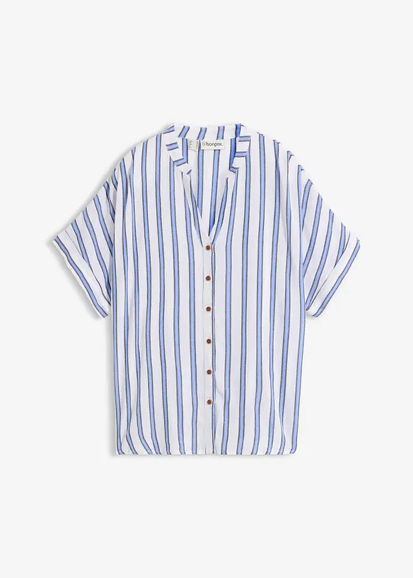 Crinkle bluse i lett viskose, bonprix