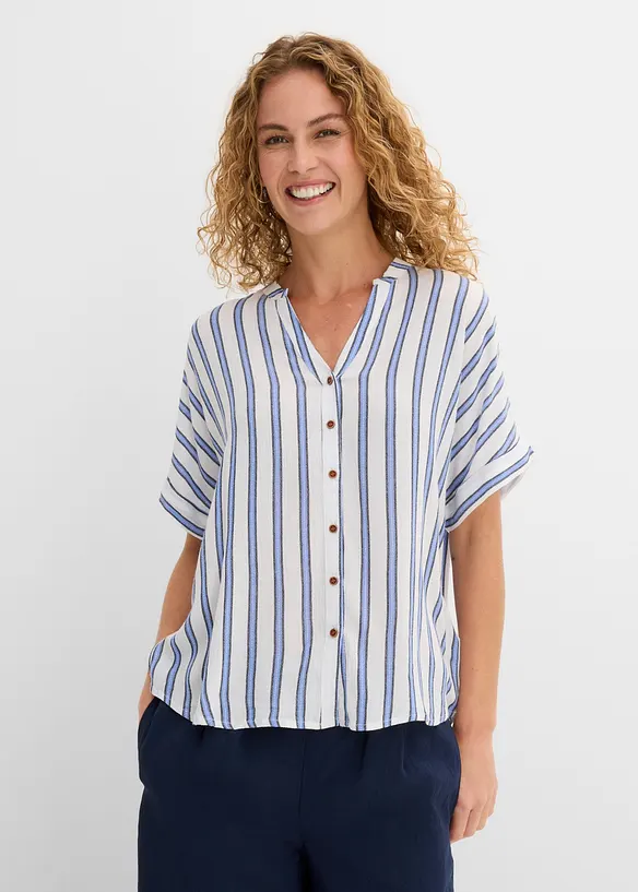 Crinkle bluse i lett viskose, bonprix
