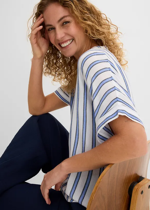 Crinkle bluse i lett viskose, bonprix