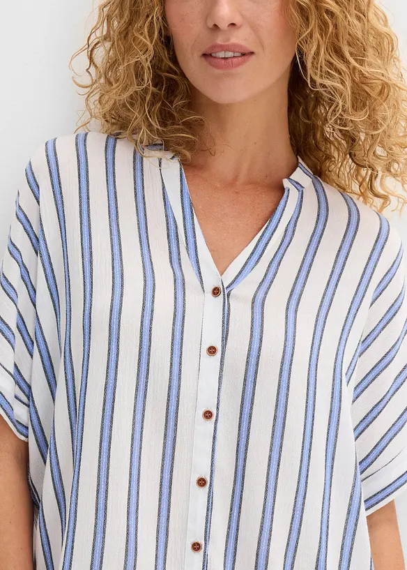 Crinkle bluse i lett viskose, bonprix