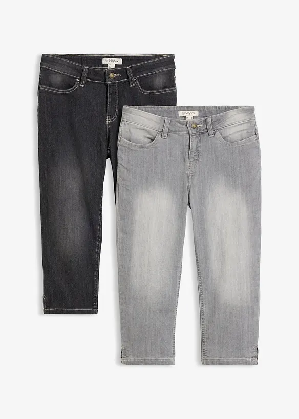 Caprijeans, 2-pack, bonprix